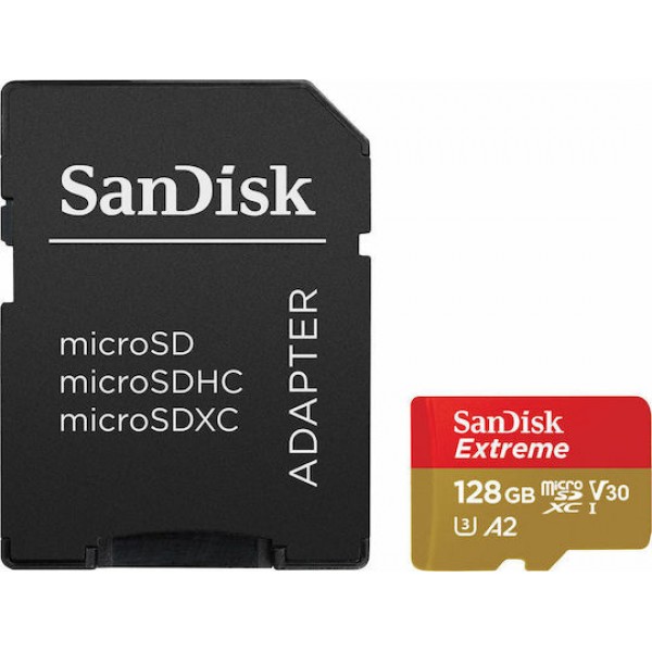 Sandisk Extreme microSDXC 128GB U3 V30 with Adapter