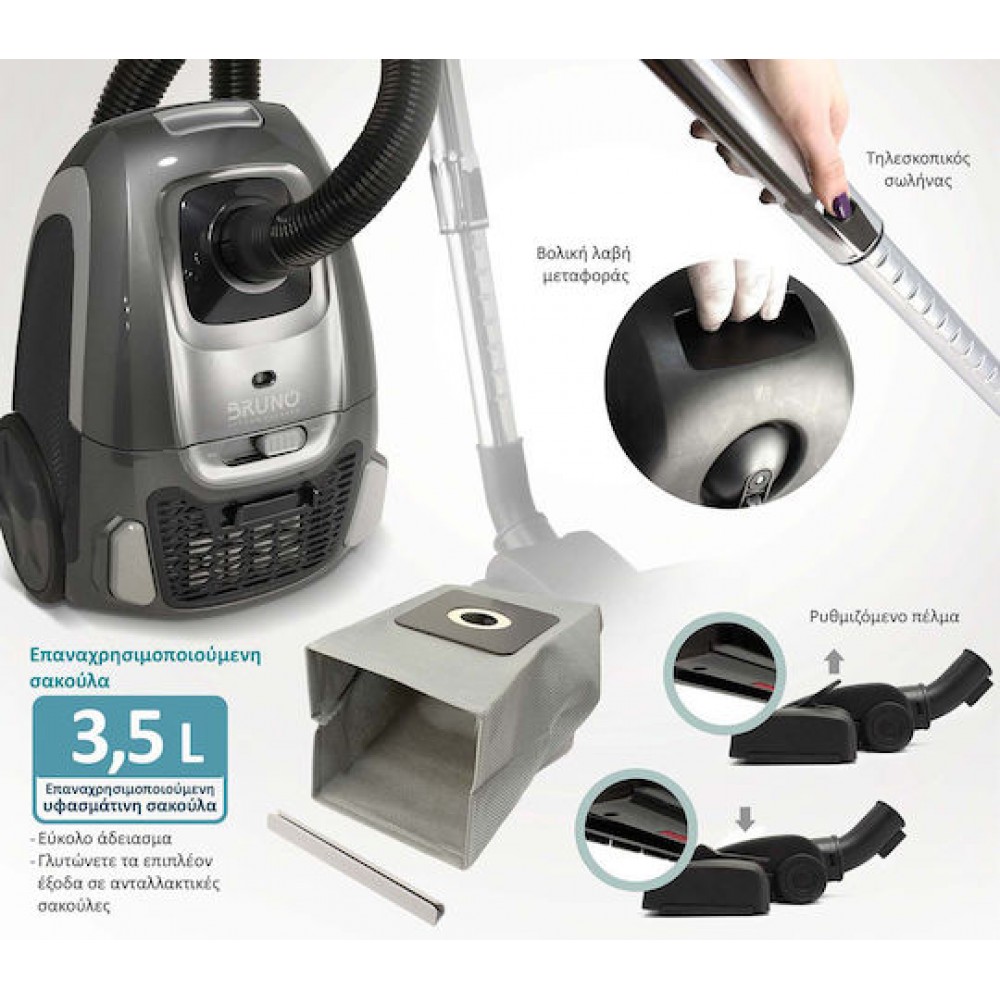 Bruno BRN-0136 Vacuum Cleaner 800W Gray