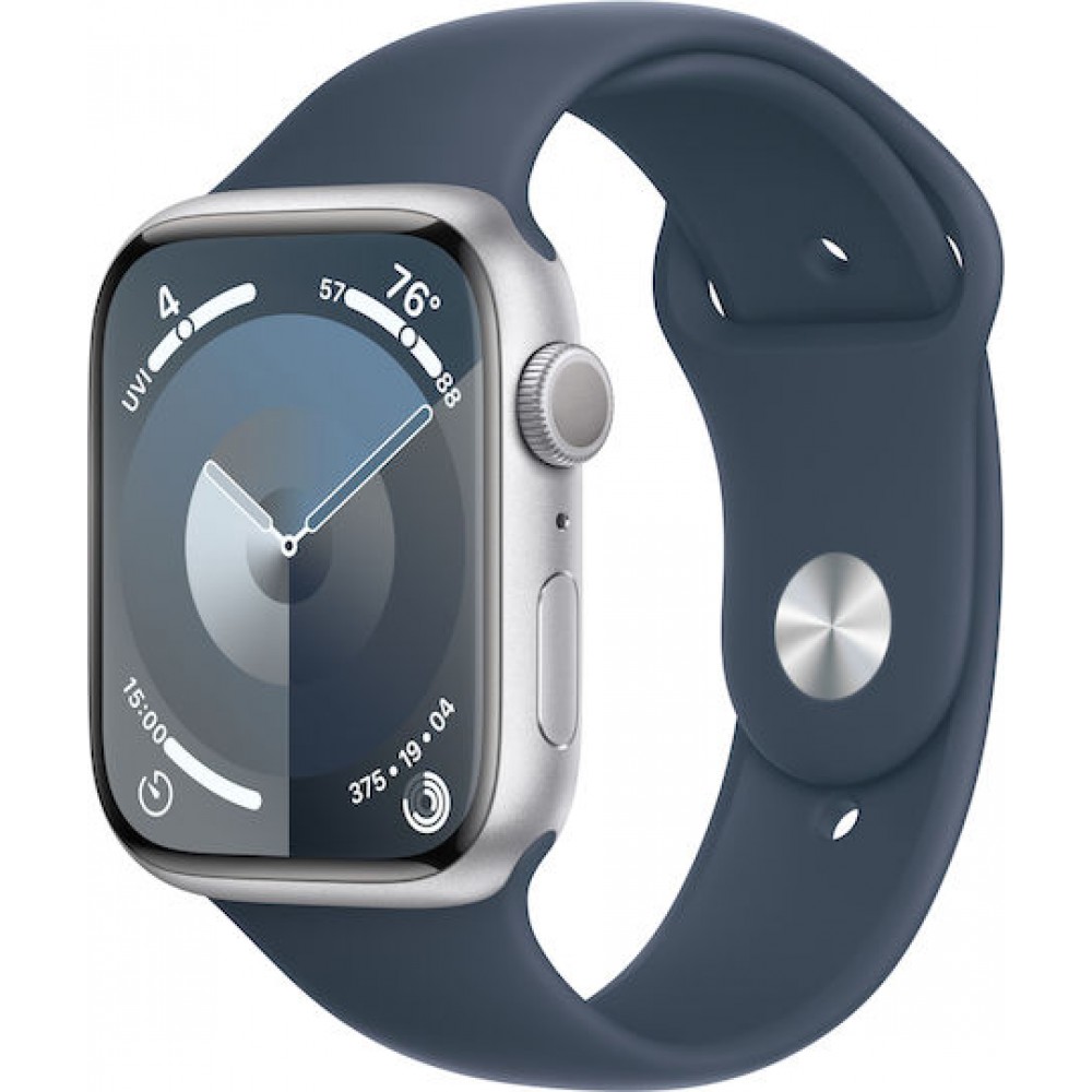 Apple Watch Series 9 Aluminium 45mm Silver with Storm Blue Sport Band Εκθεσιακό New Open Box (18/02/26)
