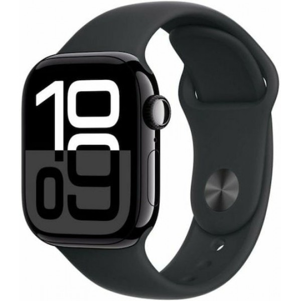 Apple Watch Series 10 Aluminium 42mm Jet Black/Black Sport Band (S/M)