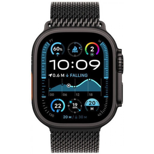 Apple Watch Ultra 2 LTE 49mm Black Titanium Case with Milanese Loop NEW Open Box (Εργοστασιακή εγγύηση εως 31/10/26) 100% Battery