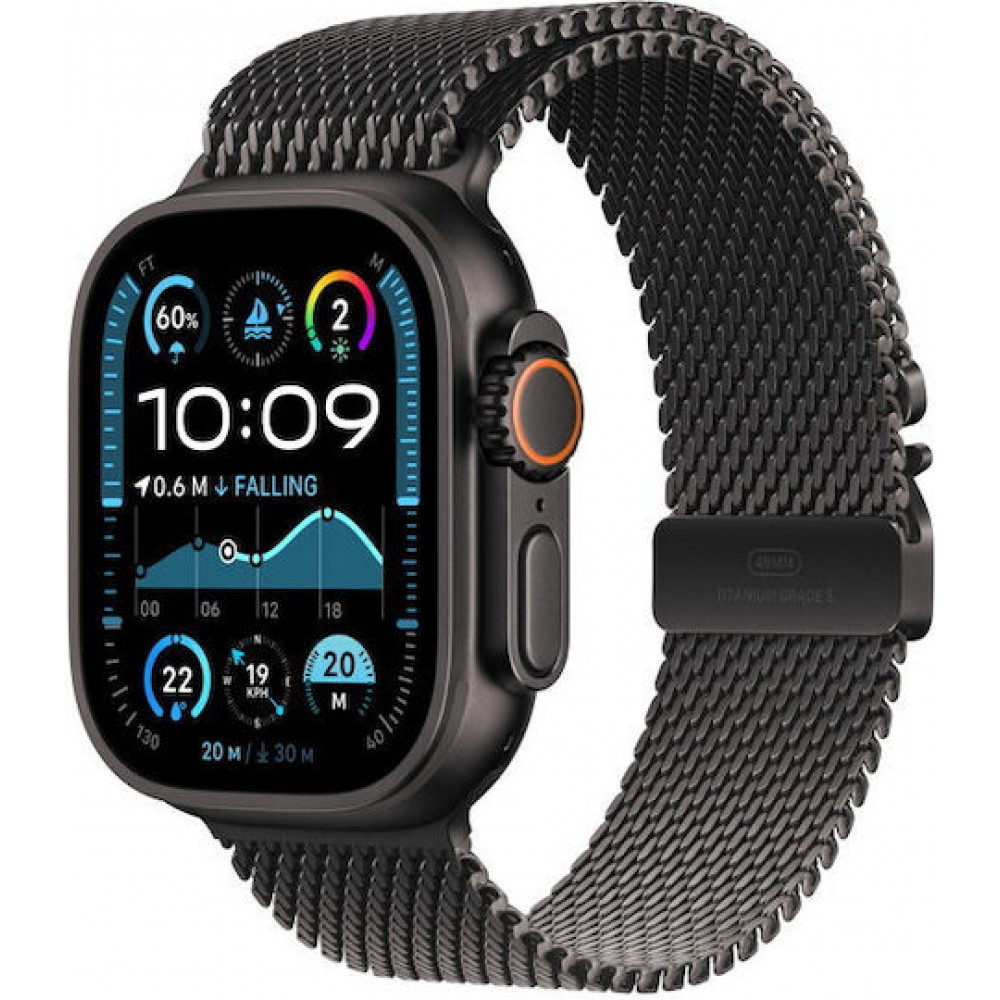 Apple Watch Ultra 2 LTE 49mm Black Titanium Case with Milanese Loop NEW Open Box (Εργοστασιακή εγγύηση εως 31/10/26) 100% Battery
