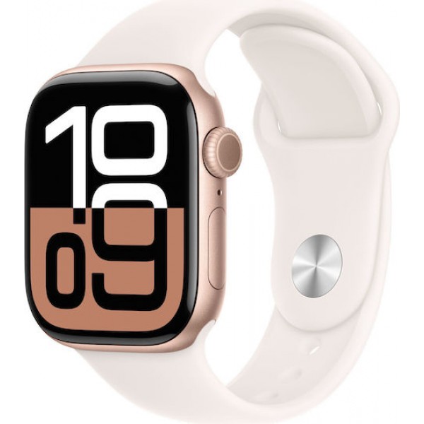 Apple Watch Series 10 Aluminium 42mm Rose Gold Light Blush Sport Band (S/M)