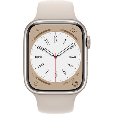 Apple Watch Series 8 Aluminium 45mm Starlight Εκθεσιακό Open Box  (1 Year Warranty) 100% Battery 