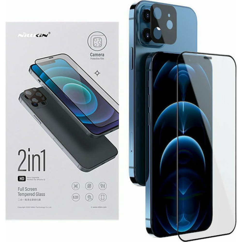 Nillkin Full Face Tempered Glass 2 In 1 Combo (iPhone 12 / 12 Pro)