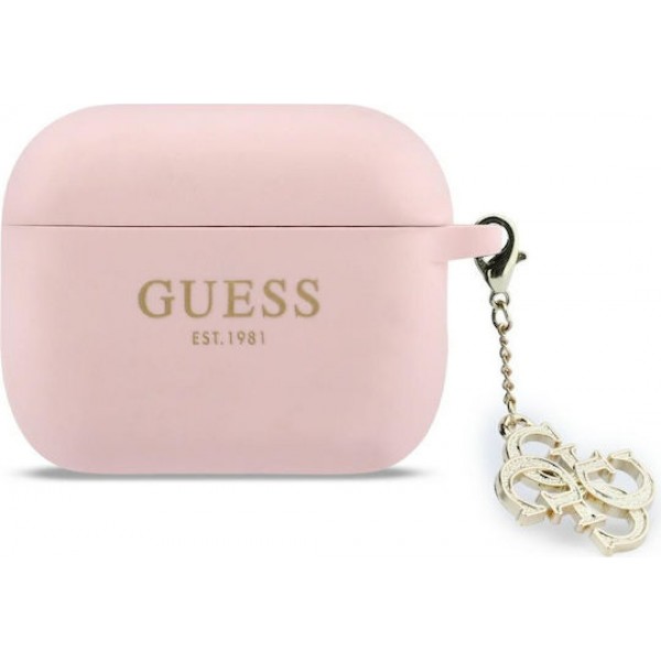 Guess 4G Charm Silicone Case Pink (Apple AirPods Pro 3)