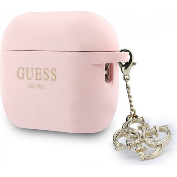 Guess 4G Charm Silicone Case Pink (Apple AirPods Pro 3)