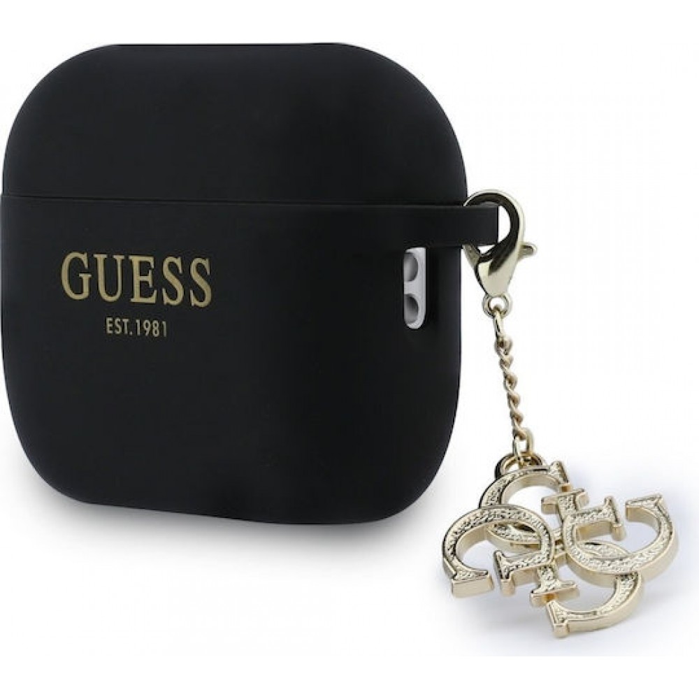 Guess 4G Charm Silicone Case Black (Apple AirPods Pro 3)