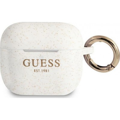 Guess Silicone Glitter Λευκό (Apple AirPods 3)