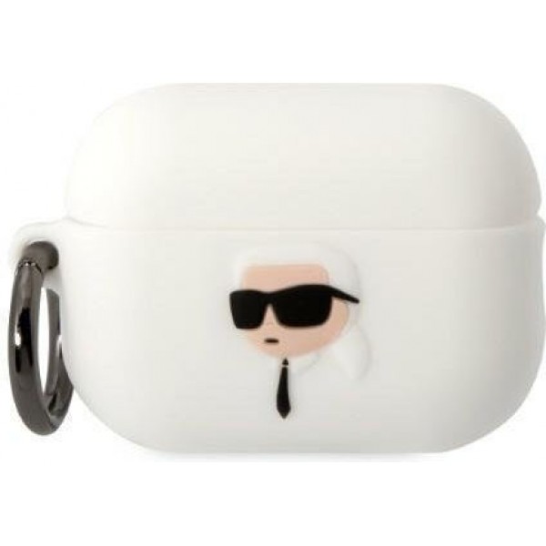 Karl Lagerfeld Karl Head Silicone Case White (Apple AirPods Pro 2)