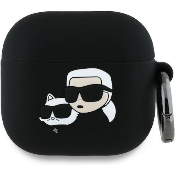 Karl Lagerfeld Karl & Choupette Heads 3D Silicone Case Black (Apple AirPods 4)