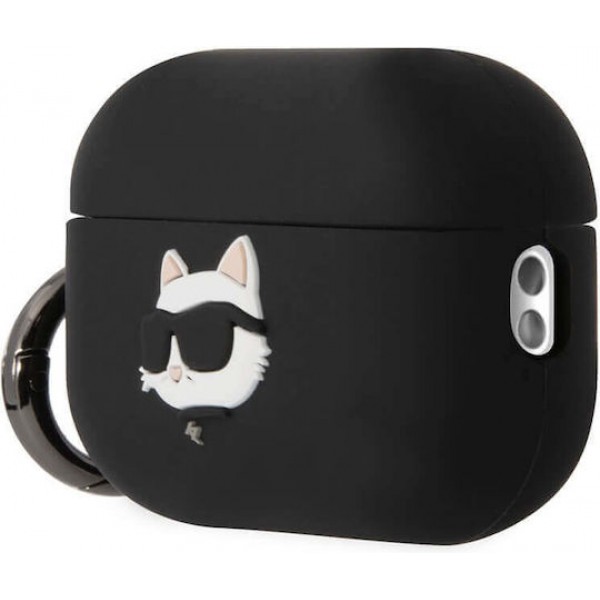 Karl Lagerfeld Choupette Head 3D Silicone Case Black (Apple AirPods Pro 2)