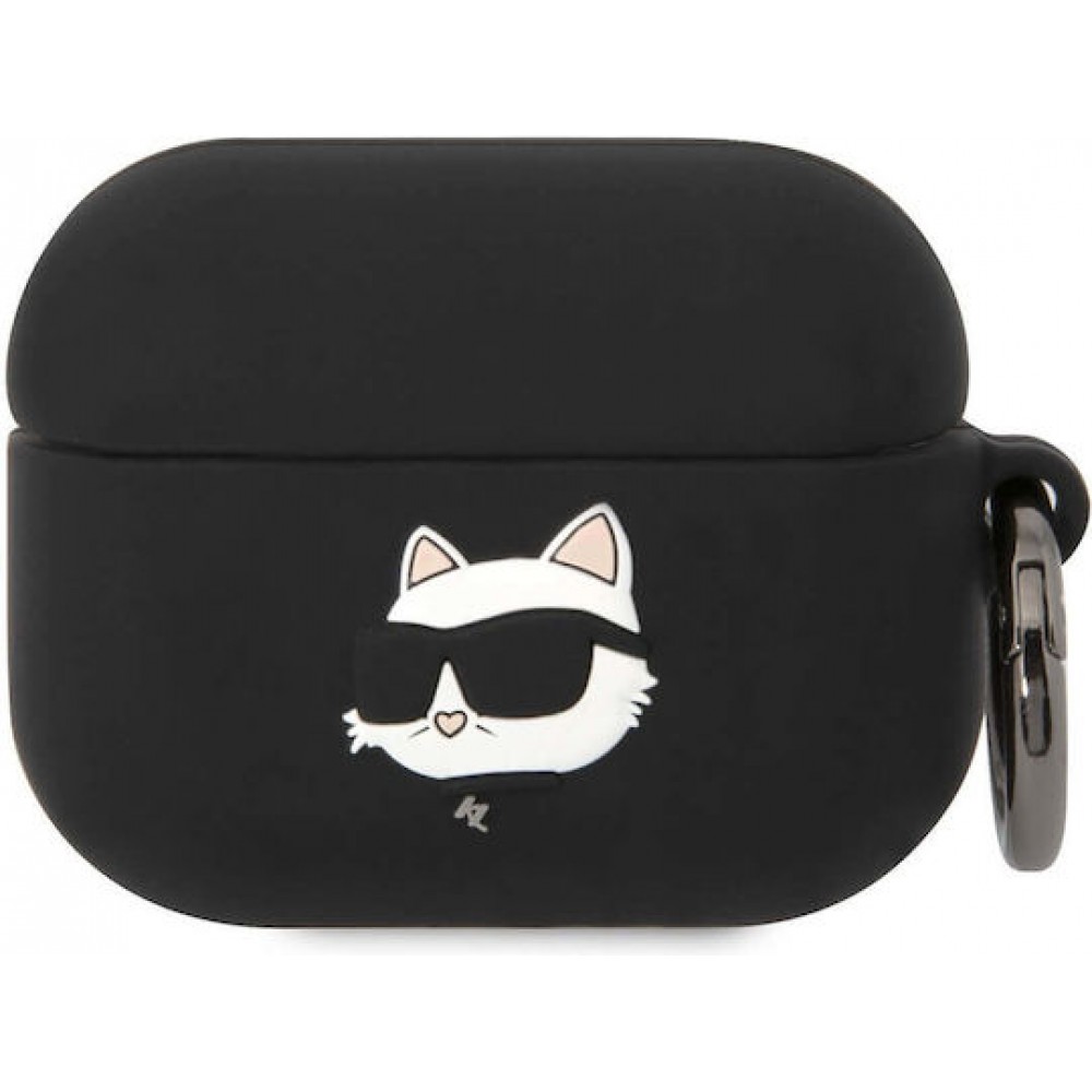 Karl Lagerfeld Choupette Head 3D Silicone Case Black (Apple AirPods Pro)