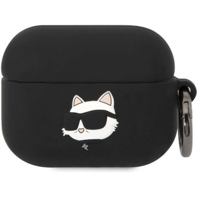 Karl Lagerfeld Choupette Head 3D Silicone Case Black (Apple AirPods Pro)