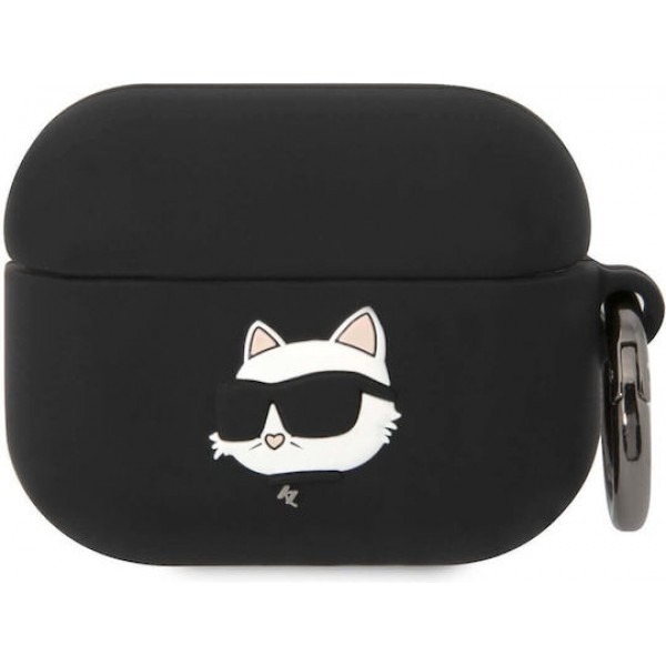 Karl Lagerfeld Choupette Head 3D Silicone Case Black (Apple AirPods Pro)