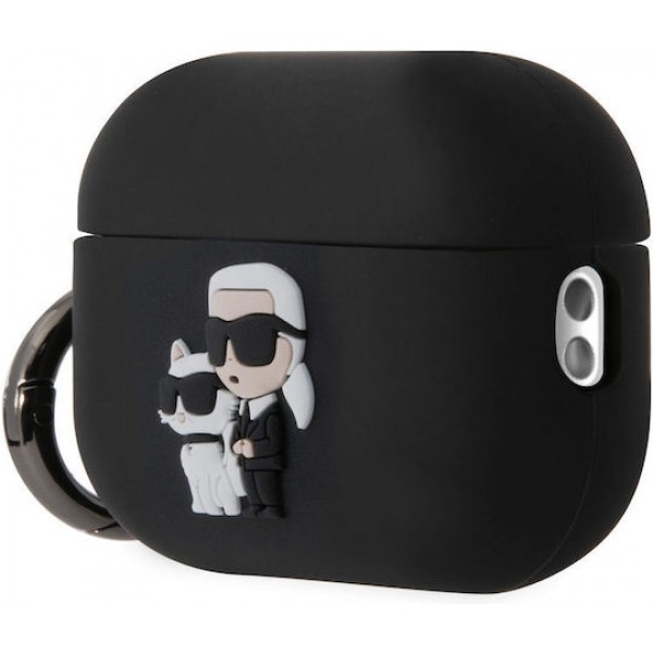 Karl Lagerfeld Choupette and Karl Silicone Case Black (Apple AirPods Pro 2)