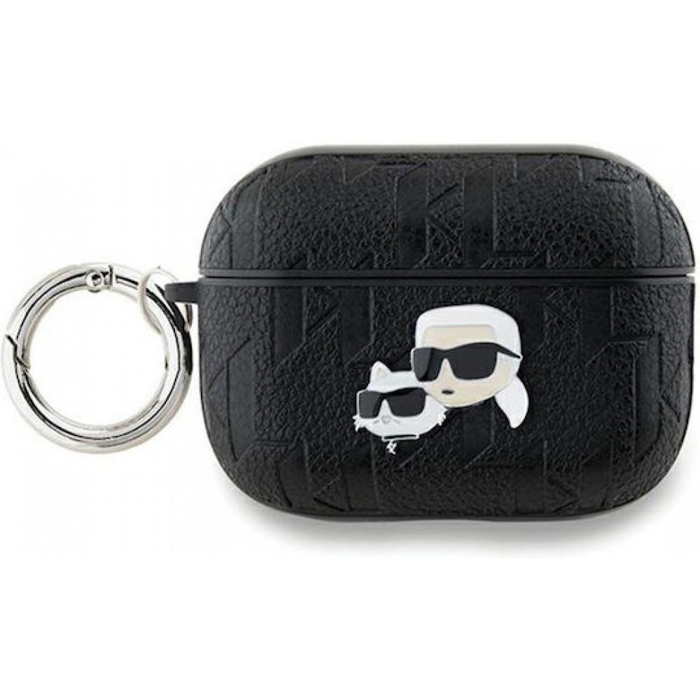 Karl Lagerfeld Choupette and Karl Heads Silicone Case Black (Apple AirPods Pro 2)