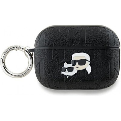Karl Lagerfeld Choupette and Karl Heads Silicone Case Black (Apple AirPods Pro 2)