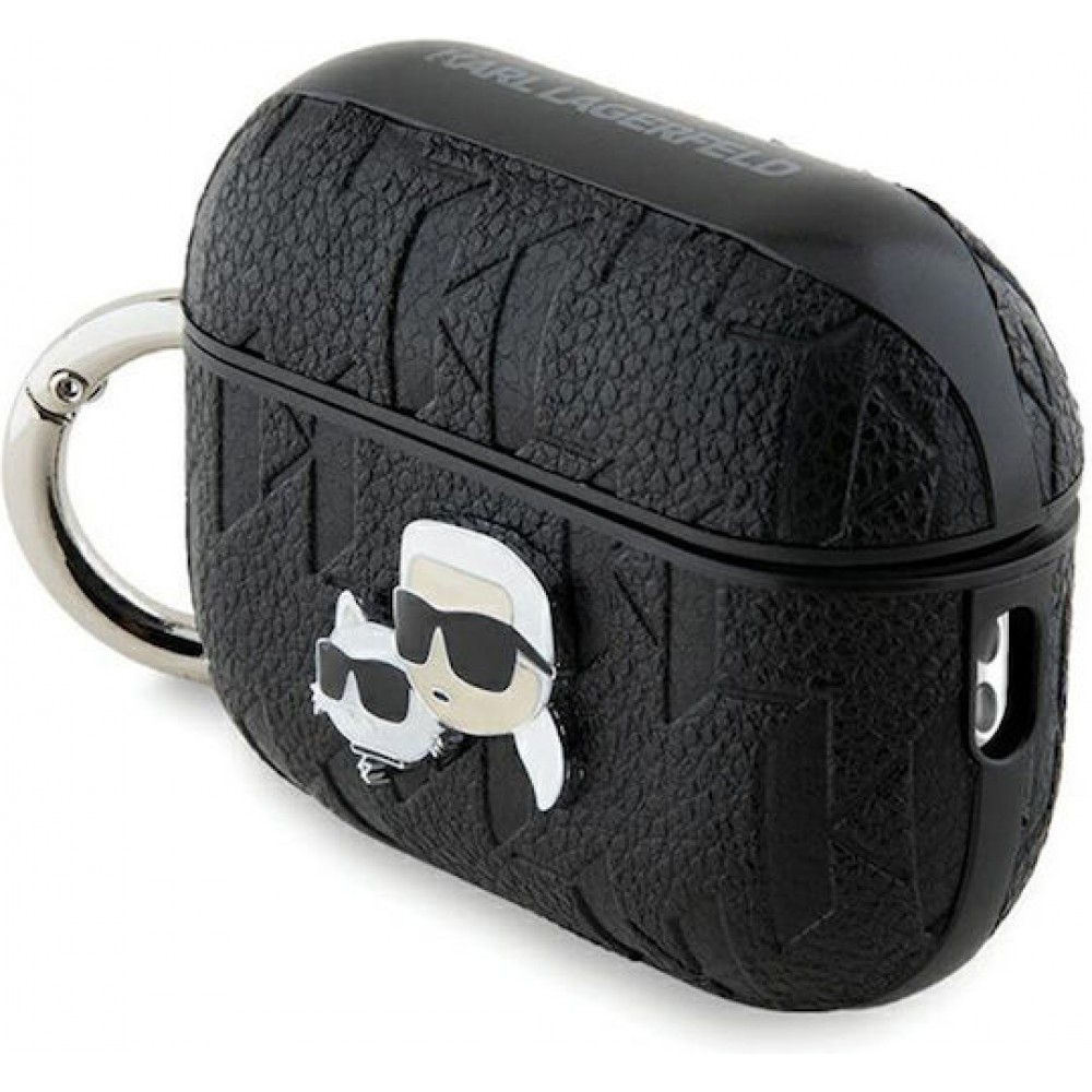 Karl Lagerfeld Choupette and Karl Heads Silicone Case Black (Apple AirPods Pro 2)