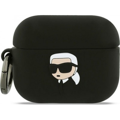 Karl Lagerfeld Karl Head 3D Silicone Case Black (Apple AirPods Pro 3)