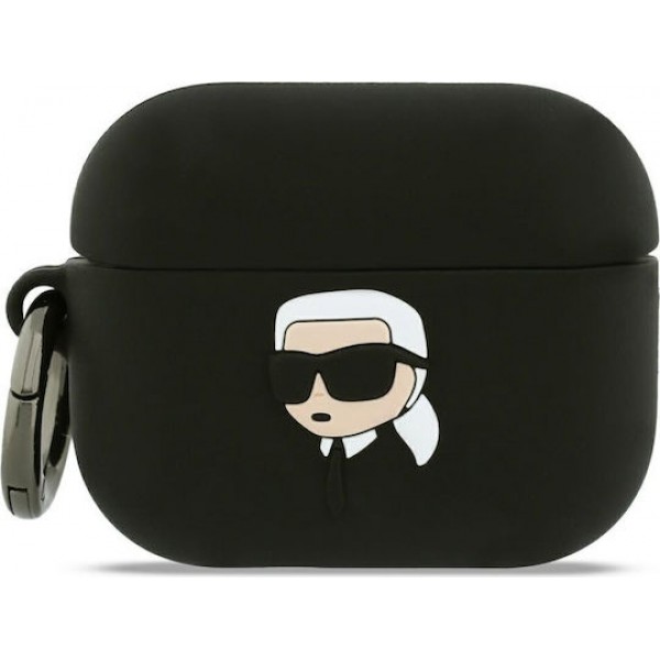 Karl Lagerfeld Karl Head 3D Silicone Case Black (Apple AirPods Pro 3)