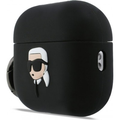 Karl Lagerfeld Karl Head 3D Silicone Case Black (Apple AirPods Pro 3)