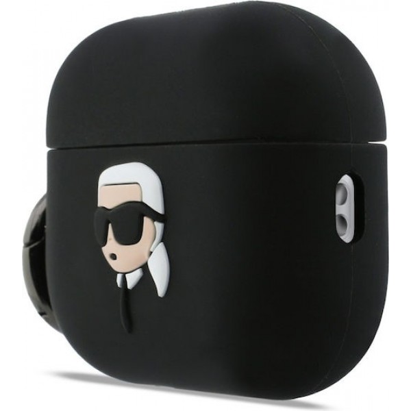 Karl Lagerfeld Karl Head 3D Silicone Case Black (Apple AirPods Pro 3)