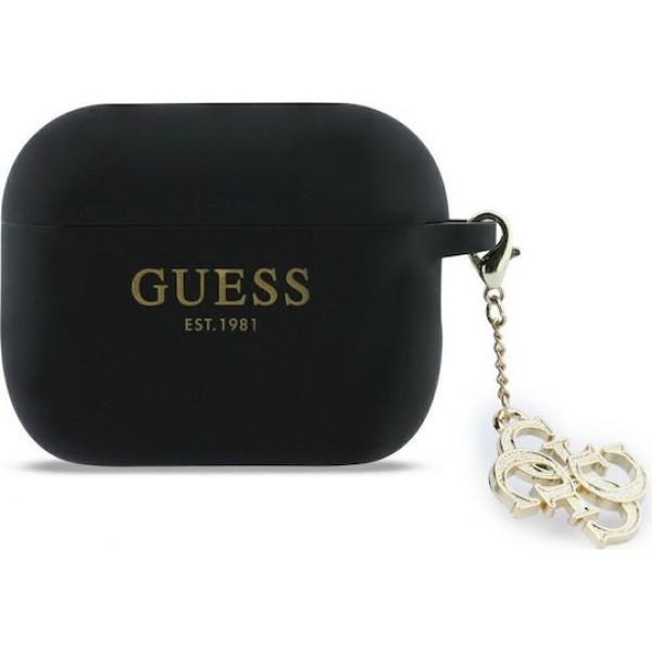 Guess 4G Charm Silicone Case Black (Apple AirPods Pro 3)