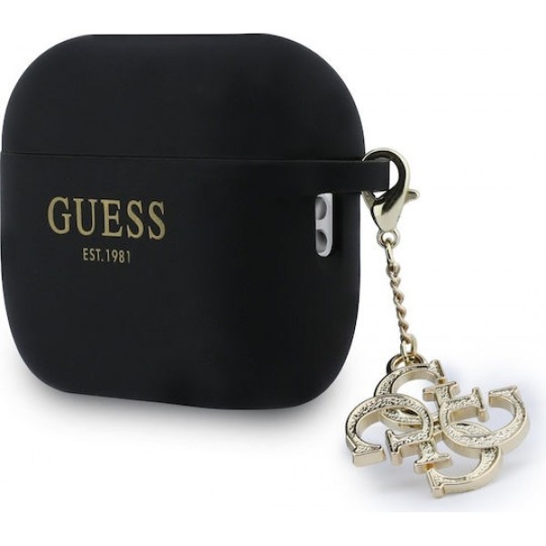 Guess 4G Charm Silicone Case Black (Apple AirPods Pro 3)