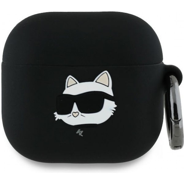 Karl Lagerfeld Choupette Head 3D Silicone Case Black (Apple AirPods 4)