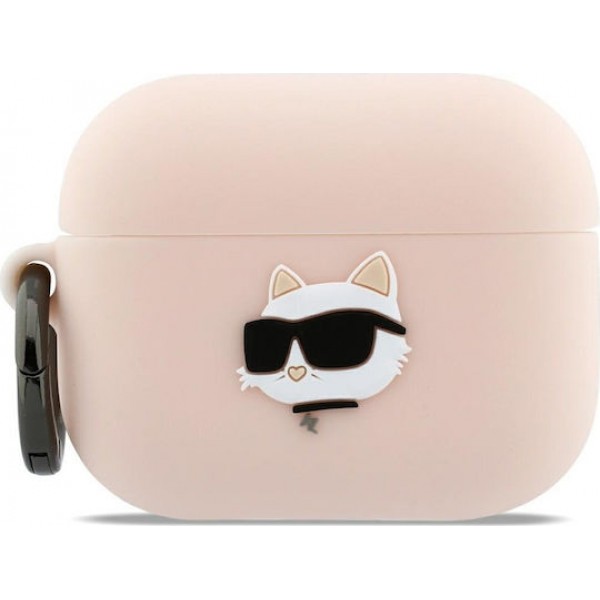 Karl Lagerfeld Choupette Head 3D Silicone Case Pink (Apple AirPods Pro 3)