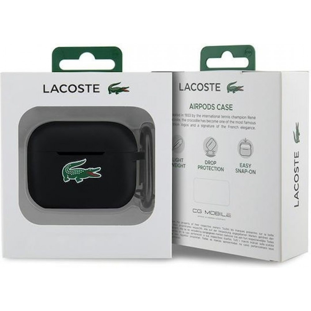 Lacoste Croc Logo Silicone Case Apple AirPods 4 Black