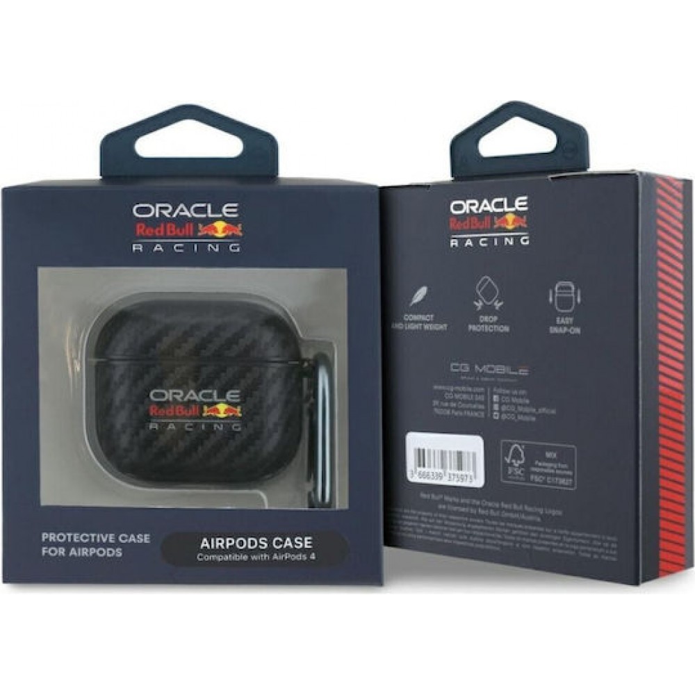 Red Bull Carbon Case Black (Apple AirPods 4)