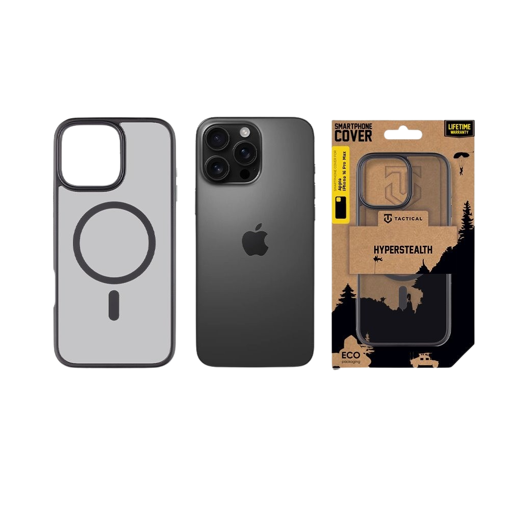 Tactical Magforce Back Cover Asphalt Black (iPhone 16 Pro Max)
