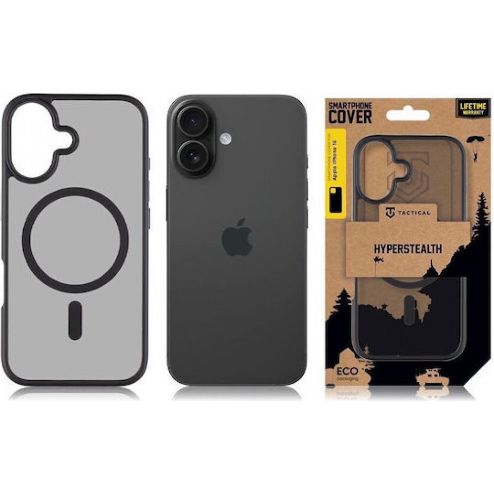 Tactical Magforce Back Cover Asphalt Black (iPhone 16)